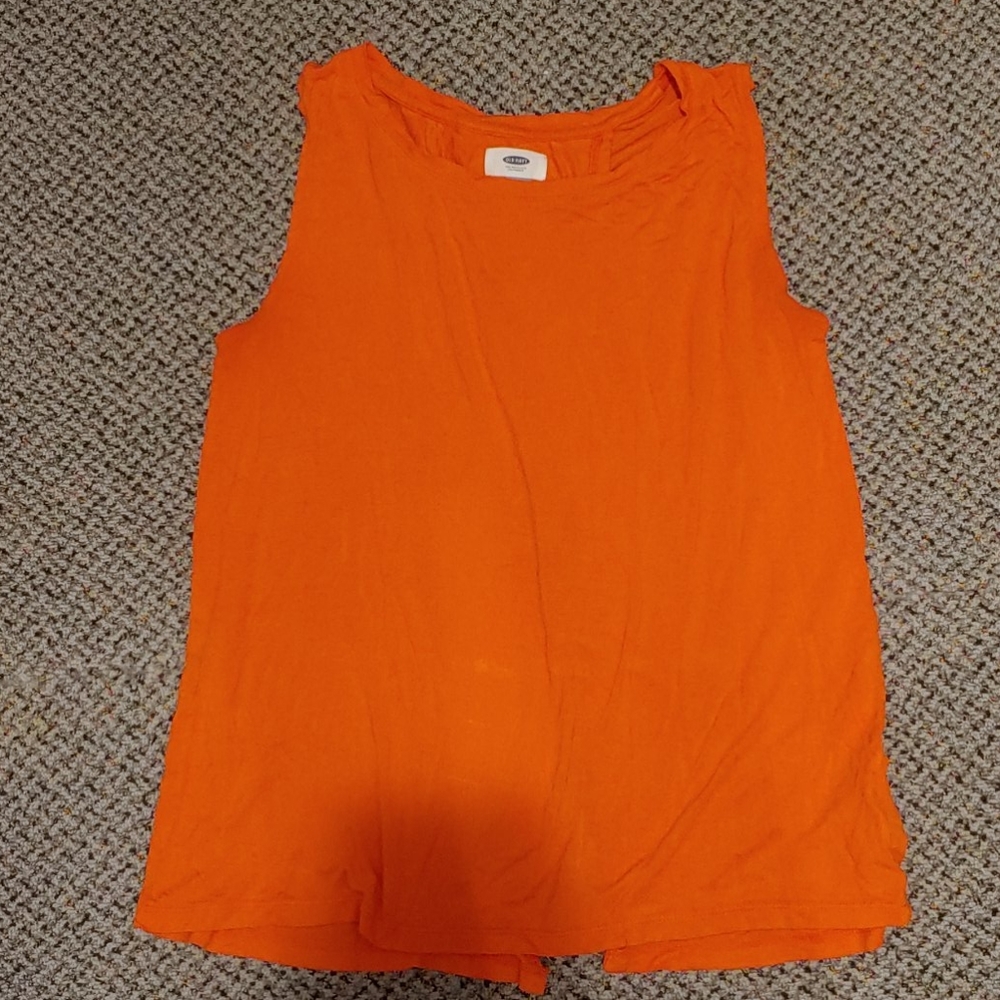 women's medium orange tank top with open back